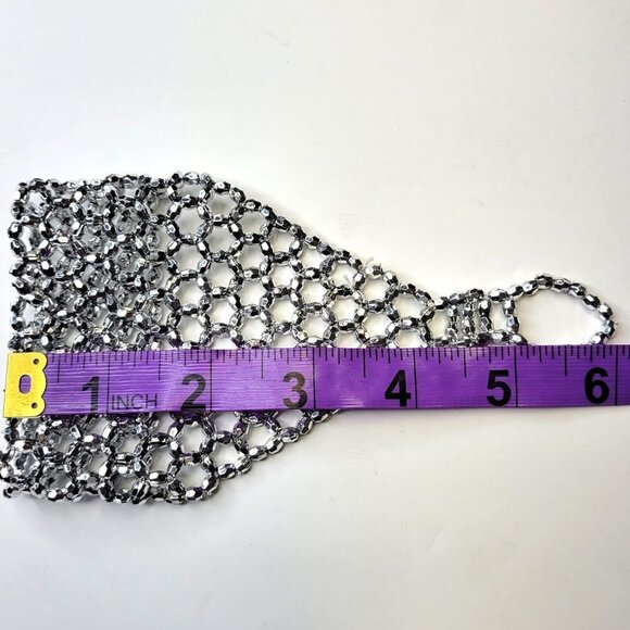 STRETCHY Silver Wrist Bracelet Sparkly Stretch Bracelet Belly Dance NEW - Picture 4 of 6
